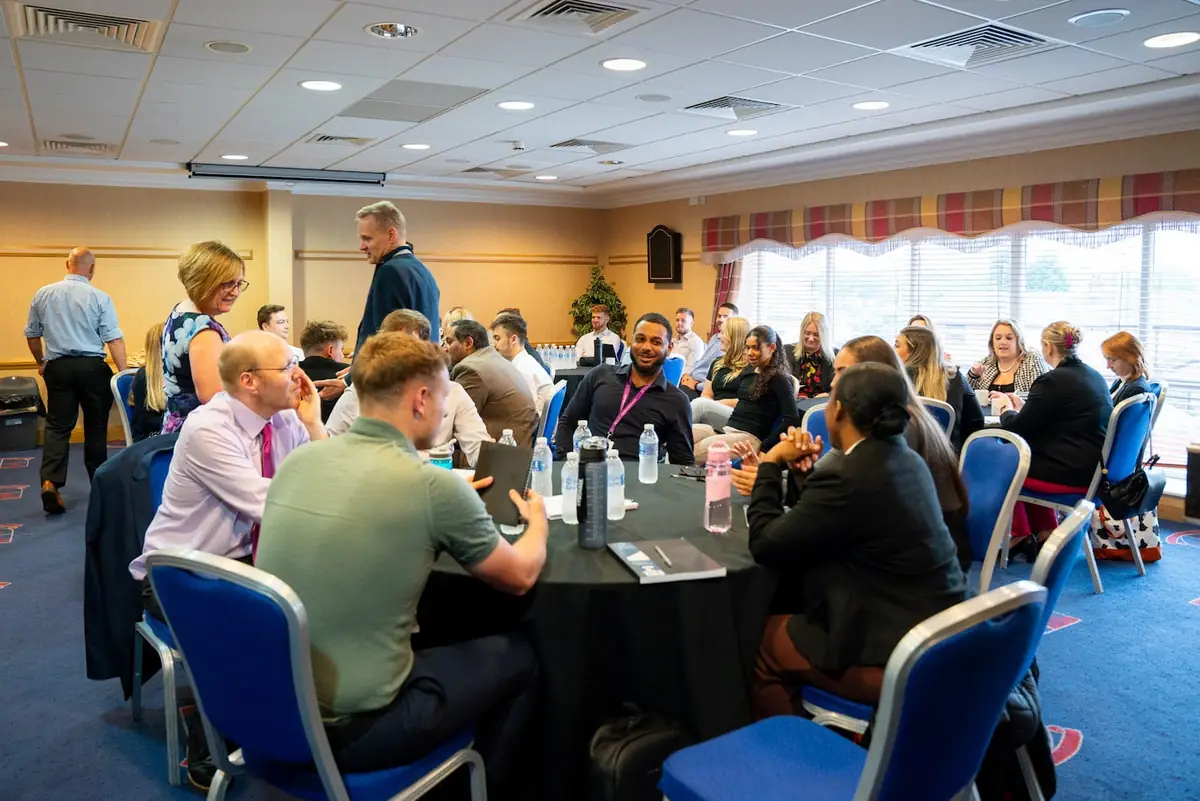 A meeting set up at The West Stand, Telford